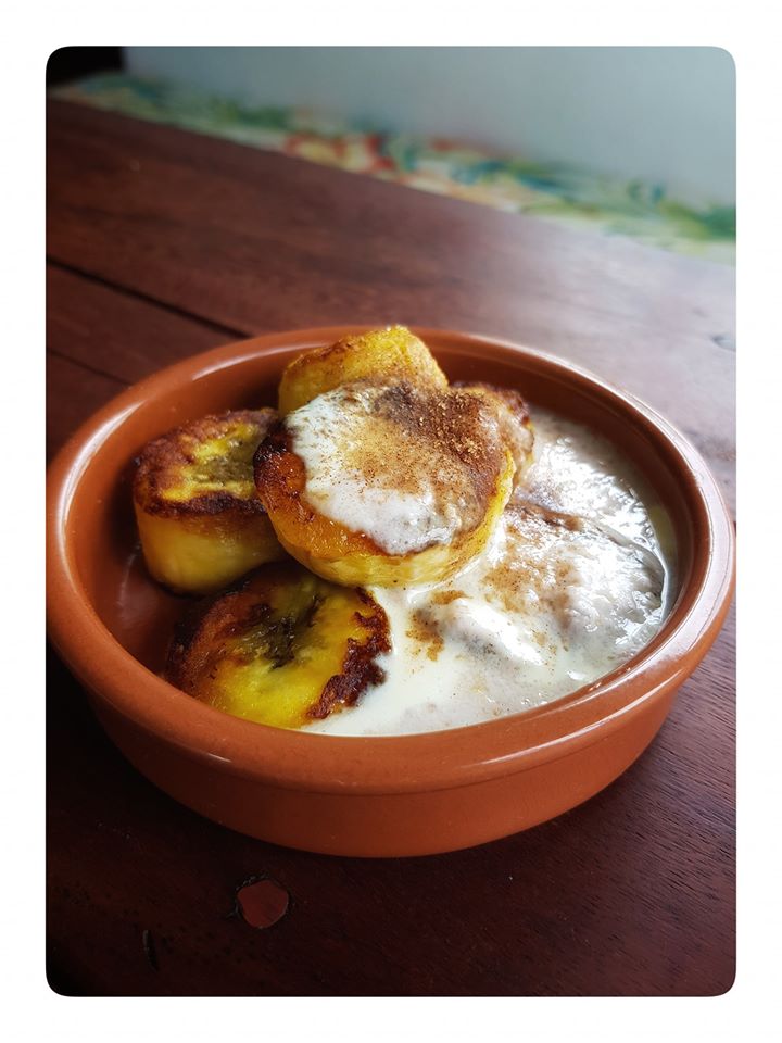 Fried Plantains in coconut cream